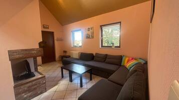 Smart TV, caminetto, tavolo da ping pong