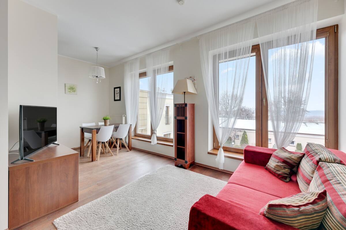 Departamento Deluxe, 1 habitación, vista al mar, junto a la playa (Nautilus 4 os) | 1 habitación, decoración personalizada, muebles diferentes y escritorio