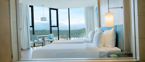 Deluxe City View Twin | Luxe beddengoed, donzen dekbedden, pillowtop-bedden