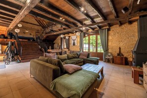 TV connectée, cheminée, jeux vidéo, lecteur de DVD