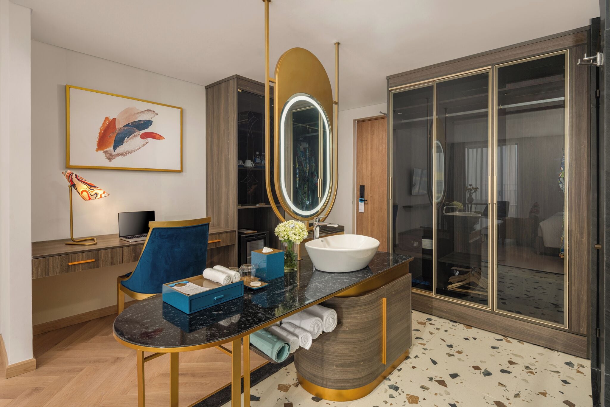 Eco-friendly toiletries, hair dryer, bathrobes, slippers