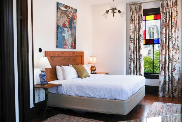 1 makuuhuone, työpöytä, ilmainen Wi-Fi, vuodevaatteet