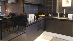 Studiolejlighed | Privat køkken | Ovn, kogeplade, blender, toast-ovn