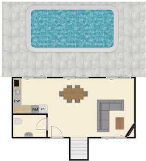 Floor plan - Villa Delfini 5 - Three Bedroom Villa, Sleeps 6 (Protaras)
