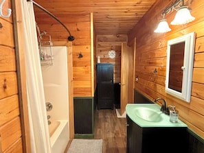 Hair dryer, bidet, towels, soap