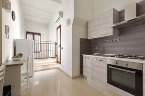 Fridge, stovetop, cookware/dishes/utensils