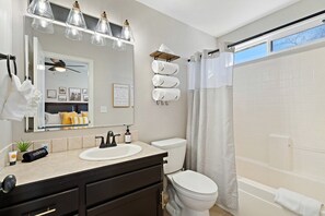 Hair dryer, towels