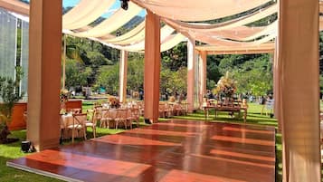 Outdoor wedding area