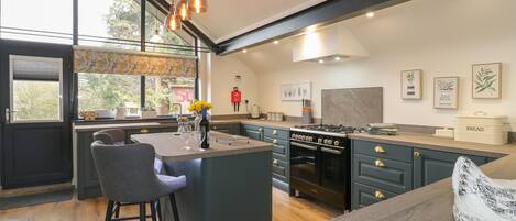 Fridge, dishwasher, electric kettle, toaster