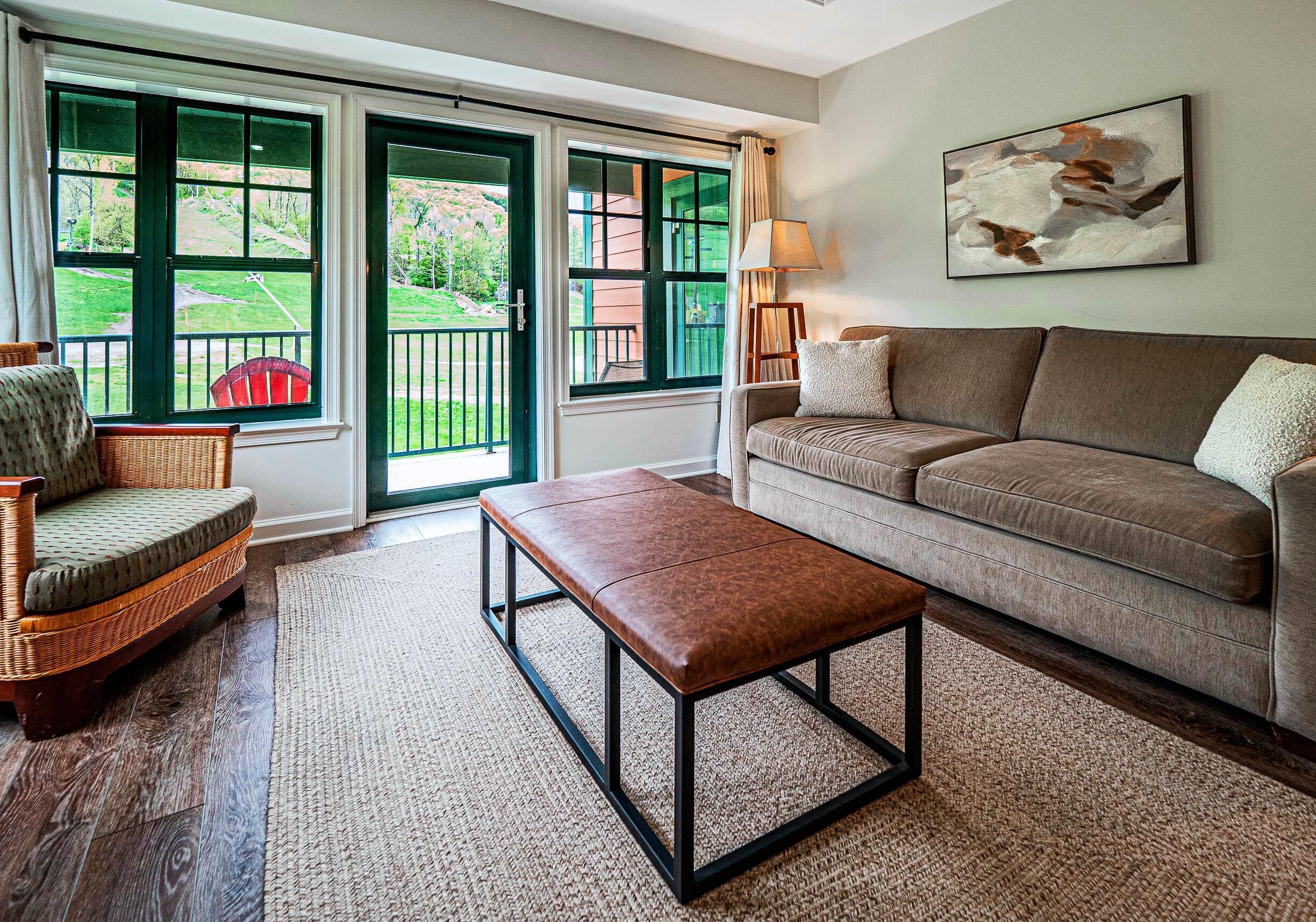 Smart TV, fireplace, foosball