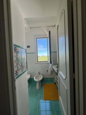 Sèche-cheveux, bidet, serviettes fournies, savon