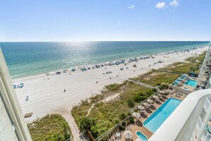Enjoy stunning ocean views from this beachfront hotel, featuring a pool and lounge area.