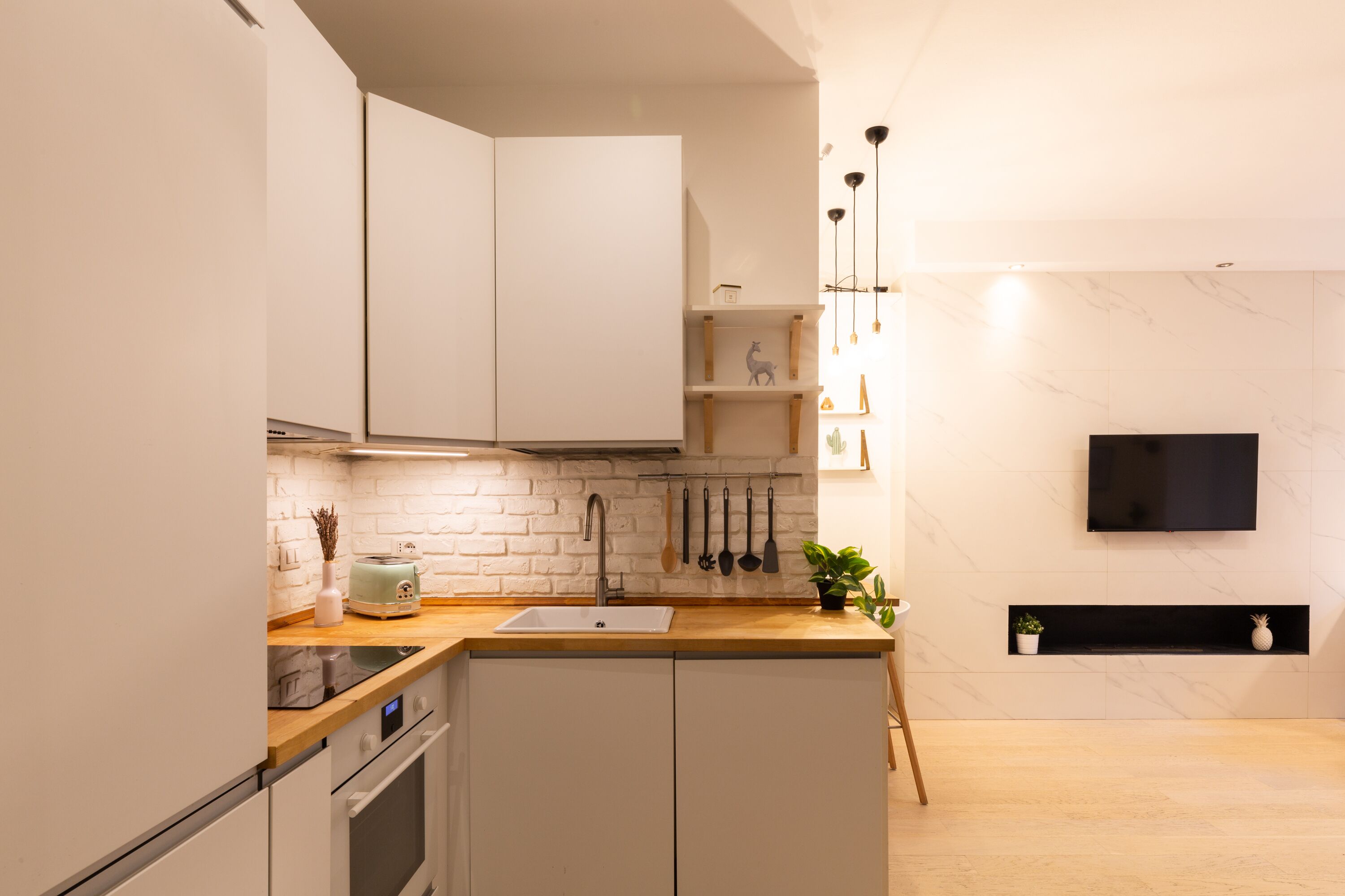 Apartamento conforto | Cozinha privada | Geladeira grande, fogão, cooktop, lava-louças