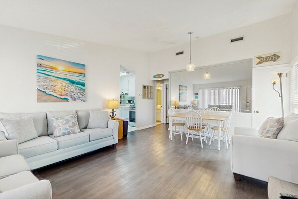 TV, offices - Coastal condo with stellar shared amenities, grill, & W/D - close to the ocean (Panama City Beach)