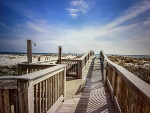 Plage, chaises longues