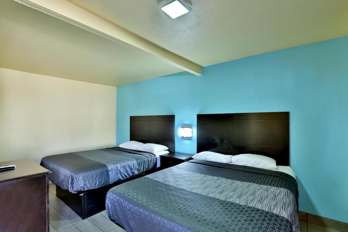 Room, 2 Queen Beds, Smoking | Free WiFi, bed sheets
