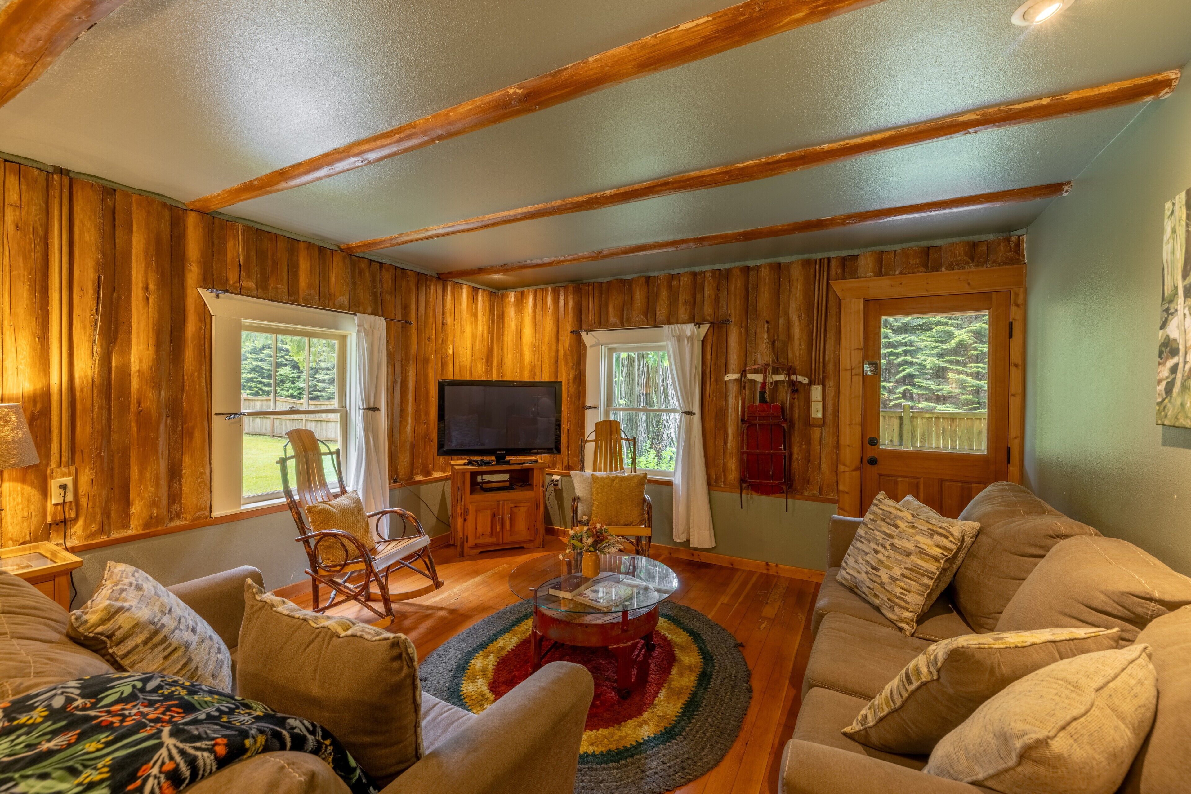 TV, fireplace, DVD player, video library