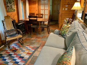 TV, fireplace, DVD player, video library