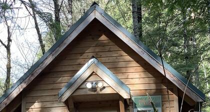 Experience a custom built tiny home cabin near Mt Rainier National Park. It sleeps up to three! Firepit, access to shared hot tub, walking distance to Copper Creek Restaurant