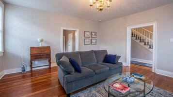 TV connectée, cheminée, lecteur de DVD