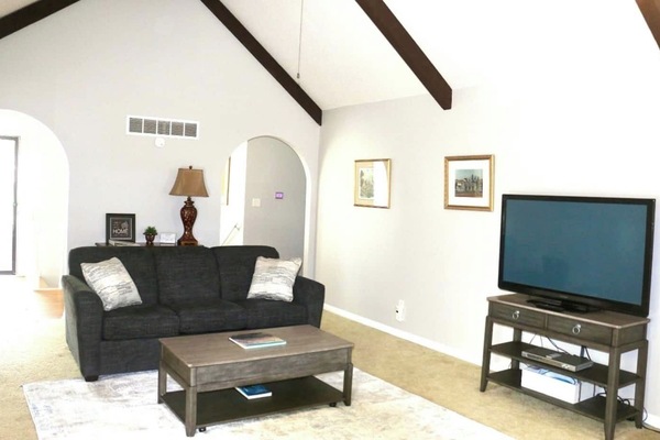 Sink into comfort: Your ultimate relaxation spot awaits on this cozy sofa.