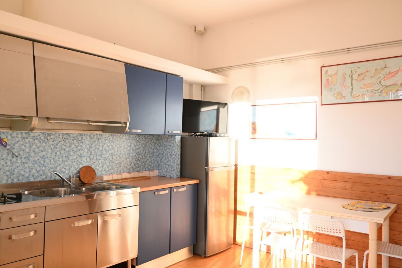 Fridge, dining tables