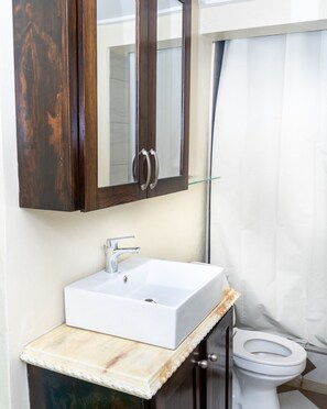 Shower, towels, soap