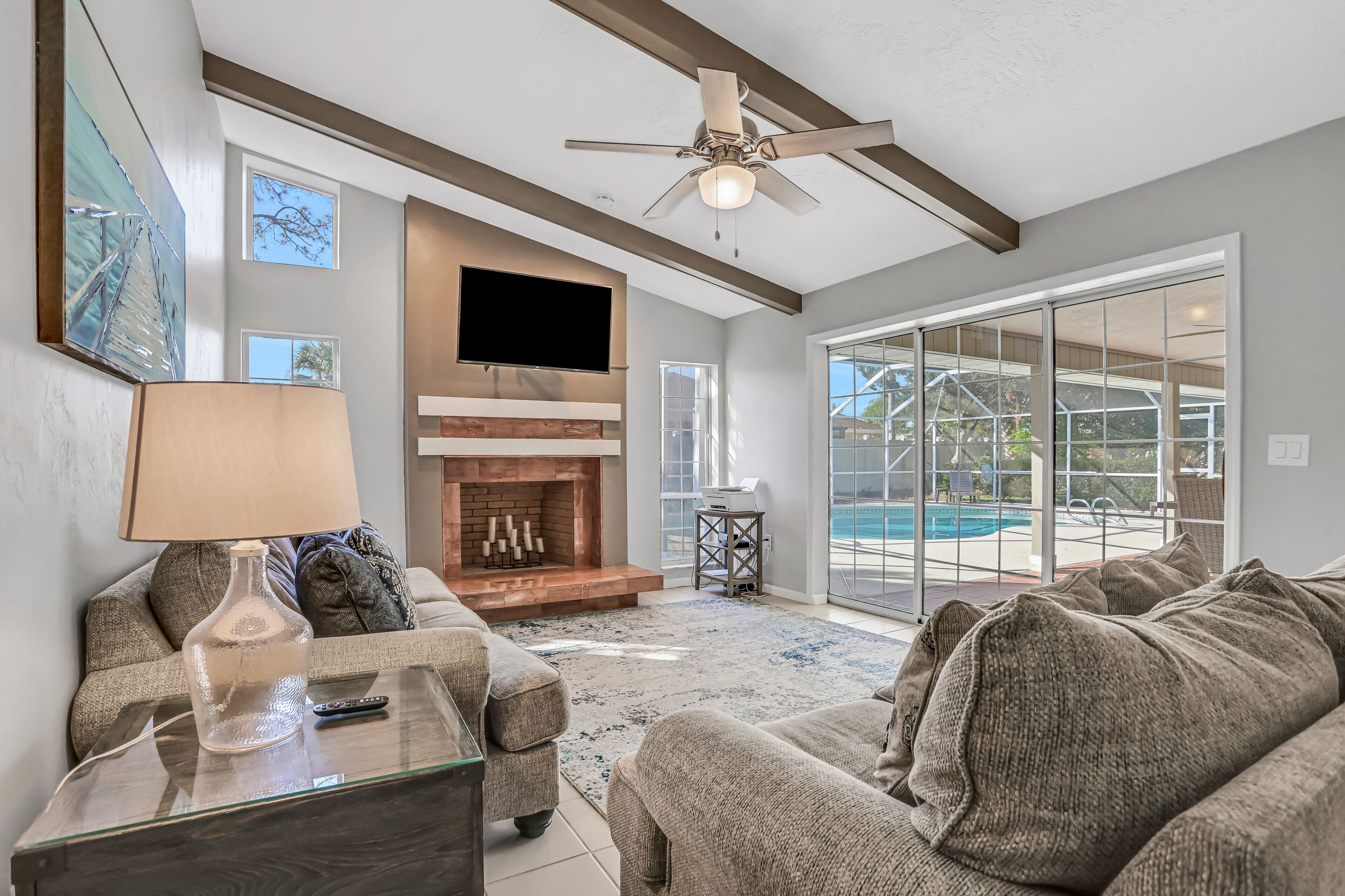 Inviting dog-friendly home with pool, enclosed yard, ping pong, & W/D
