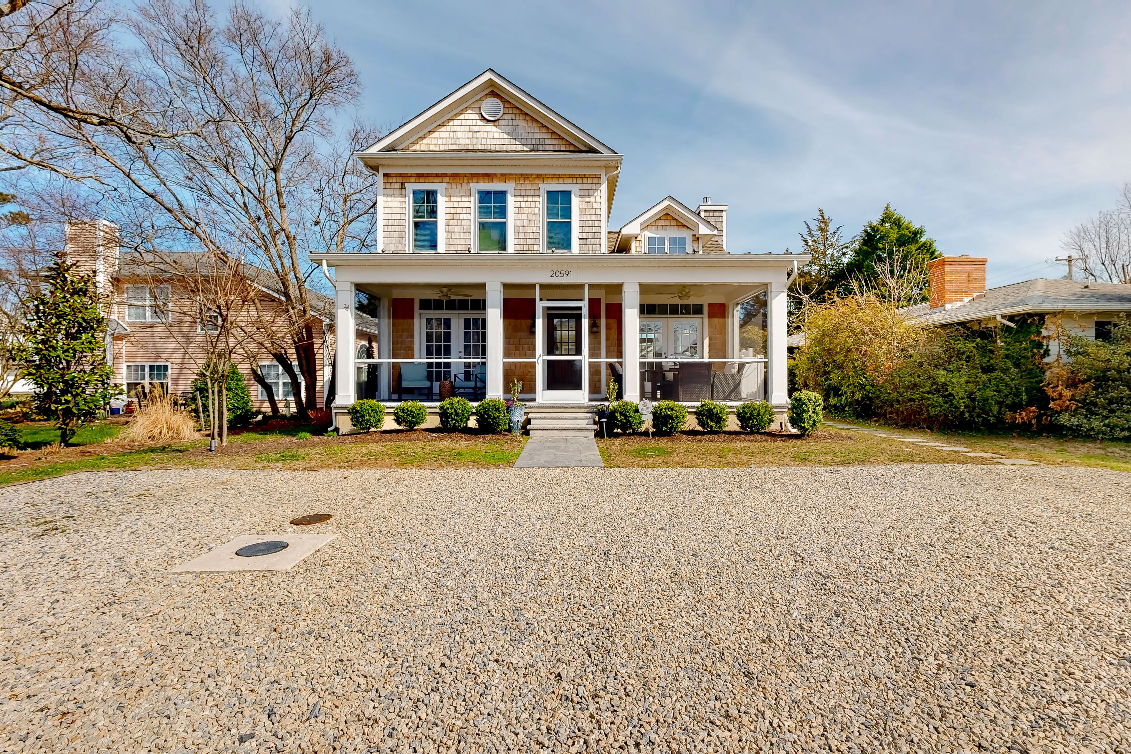 Town of Rehoboth Beach inviting home with heated pool, firepit, central AC, W/D