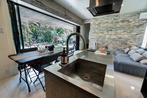 Villa | Private kitchen | Full-size fridge, microwave, oven, stovetop - BANYAN217 (Miyakojima)