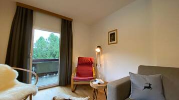 Smart-TV, Tischtennisplatte, Bücher, Drucker