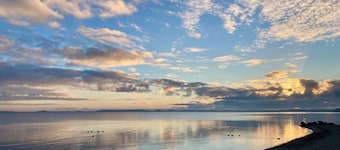 Ein Haus mit Garten am Meer