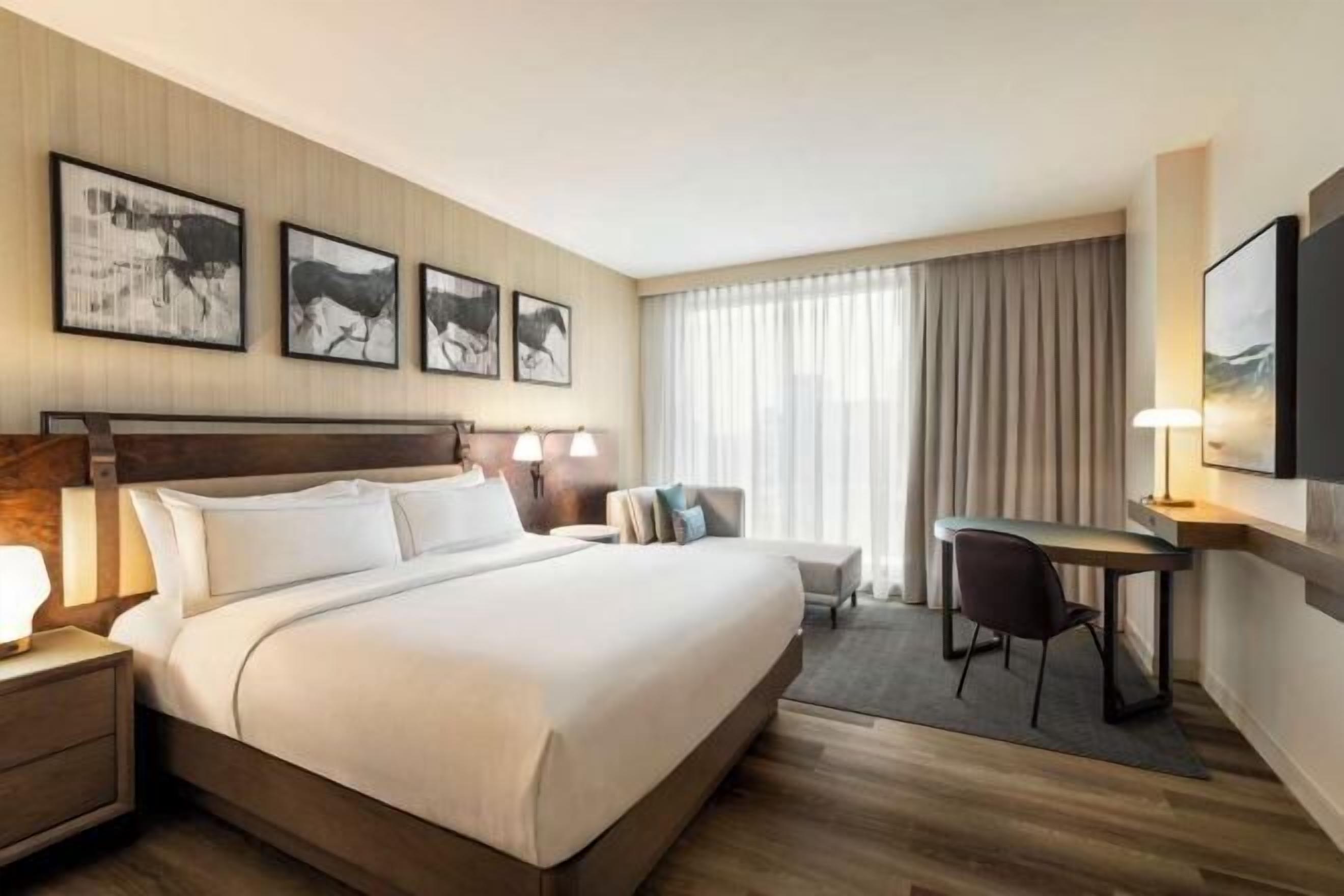 Desk, laptop workspace, free WiFi, bed sheets