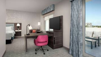 Studio Suite, 1 King Bed, Balcony | Desk, laptop workspace, blackout curtains, iron/ironing board