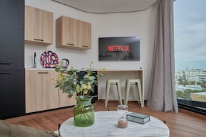 Apartamento conforto | Cozinha privada | Geladeira grande, micro-ondas, máquina de café expresso