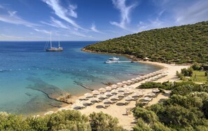 Private beach, beach bar