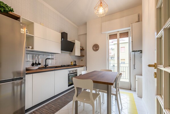 Fridge, oven, dishwasher, electric kettle