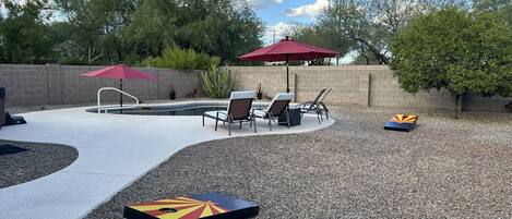 Piscine extérieure, piscine chauffée