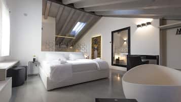 Luxury-Studiosuite | Daunenbettdecken, Pillowtop-Betten, Minibar, Zimmersafe