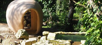 Maison Terre Cabanes de Fallot / sauna - cold bath / shared natural swimming pool