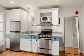 Kühlschrank, Mikrowelle, Ofen, Herdplatte