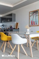 Deluxe Apartment | Living area | 55-inch Smart TV with digital channels, TV, Netflix