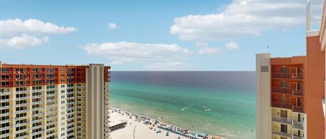 On the beach, beach towels