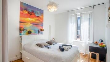 2 bedrooms, iron/ironing board, travel crib, WiFi