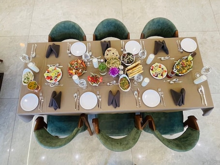 Breakfast, lunch and dinner served . VITS Jamnagar