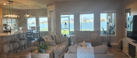 Smart TV, DVD player, books, video library