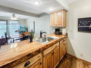 Fridge, microwave, oven, stovetop - Gorgeous Branson Condo, VIEWS, Hike and Fish on Property, Private Lake, 2 Pools! (Reeds Spring)