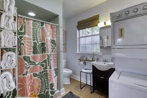 Hair dryer, towels