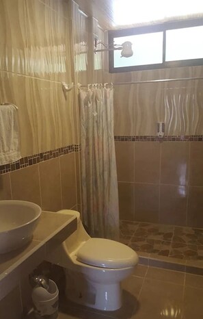 Douche, serviettes fournies