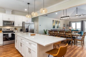 House, 5 Bedrooms | Private kitchen | Fridge, coffee/tea maker, toaster - Breeze Away - 2525 Bienville Blvd 5 Bedroom Home by RedAwning (Dauphin Island)